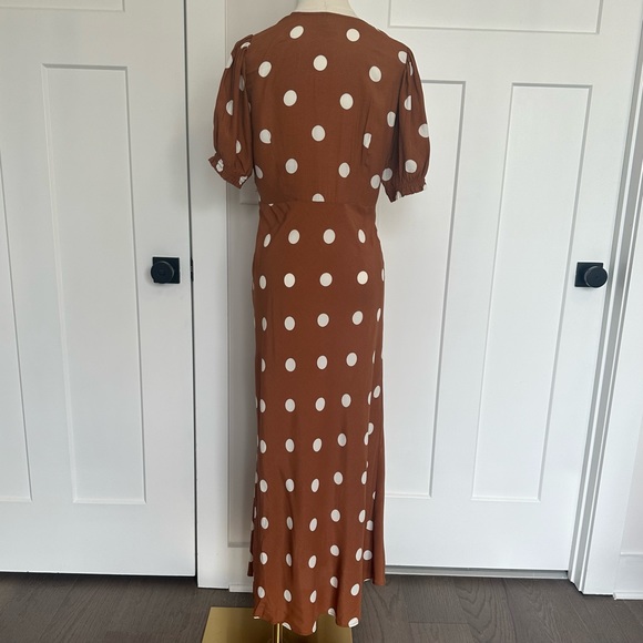 a new day Rust Polka Dot Midi Dress | Size M - Picture 3 of 5